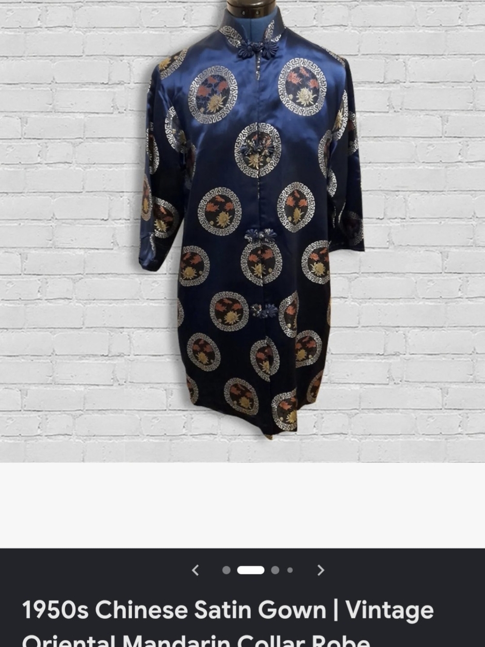 Vintage Chinese Satin Qipao